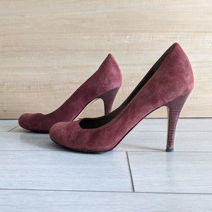 COLE HAAN NIKE AIR BURGUNDY SUEDE HEELS SIZE 8.5